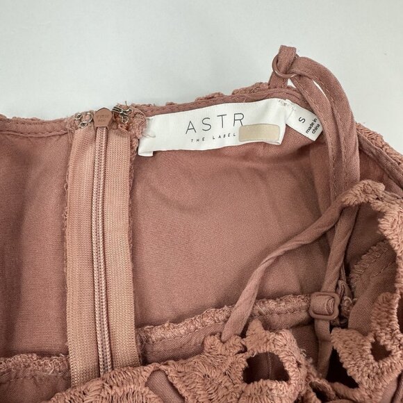 ASTR The Label X RTR Women's Dark Pink Lace A-Line Crepe BOHO MIDI Dress S/C27 - Picture 5 of 13